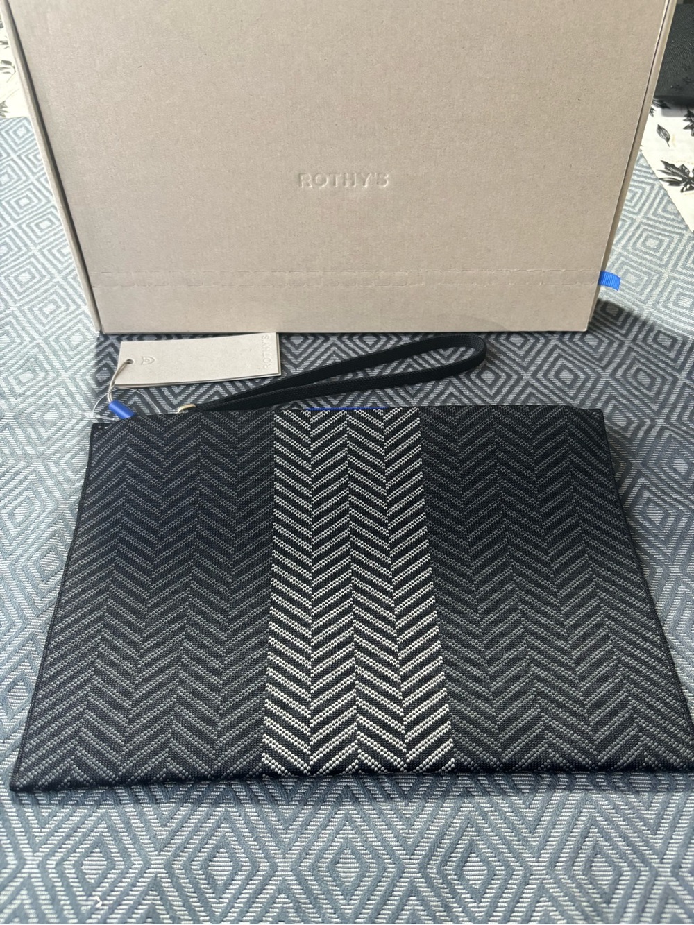 Rothy's Shadow Black Wristlet Clutch